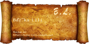 Bóka Lili névjegykártya